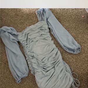 Hello Molly Light Blue Long Sleeve Dress